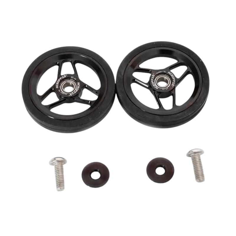 Easy Wheels 56 mm alu noir pour stabiliser et rouler votre Brompton sans effort