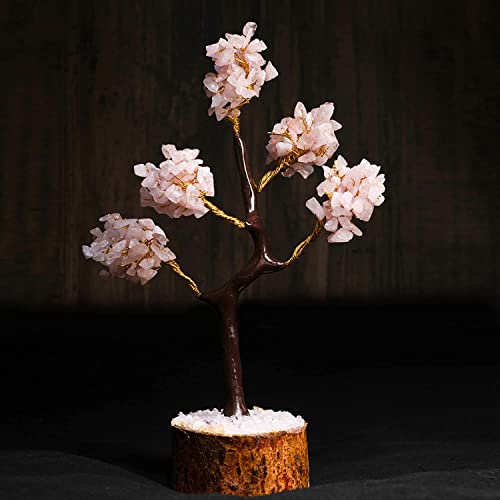 Wonder Care WC Rose Quartz Crystal Tree for Positive Energy Home Decorations and Healing with M-Seal & Golden Wire - Image 3