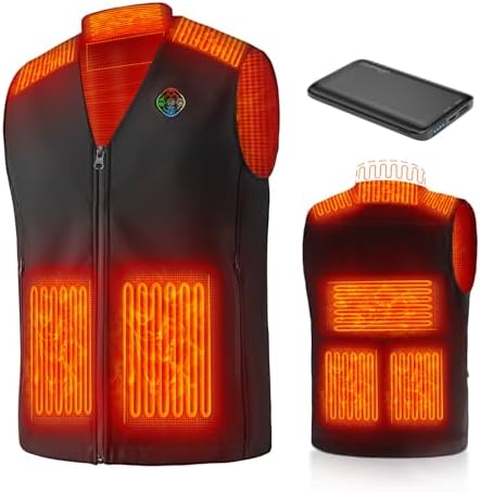 Hotrego Heated Vest For Men With Battery Pack Included, Smart Controller With Light Out Design, Electric Mens Heated Jacket
