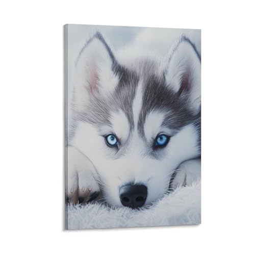 Peinture sur Toile Husky sibérien pour Rénover la Déco de Votre Chambre