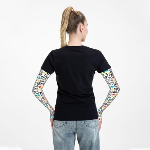 LVGOOKI Autism Arm Sleeves Fashion Autism Awareness Sun Sleeves Packable Outdoor Arm Sleeves for Women and Men - Image 8