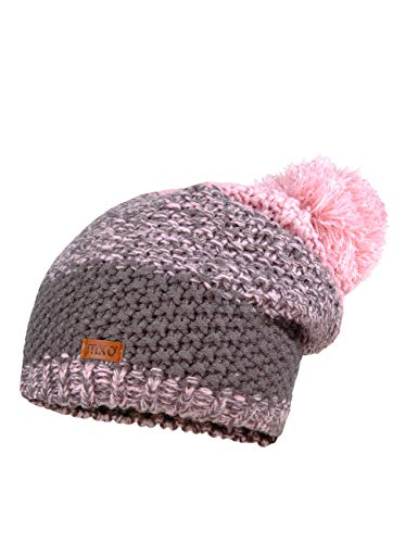 maximo Baby-Mädchen mit Pompon Mütze, Mehrfarbig (Zartrosa/Holzkohle 3037), (Herstellergröße: 49/51)