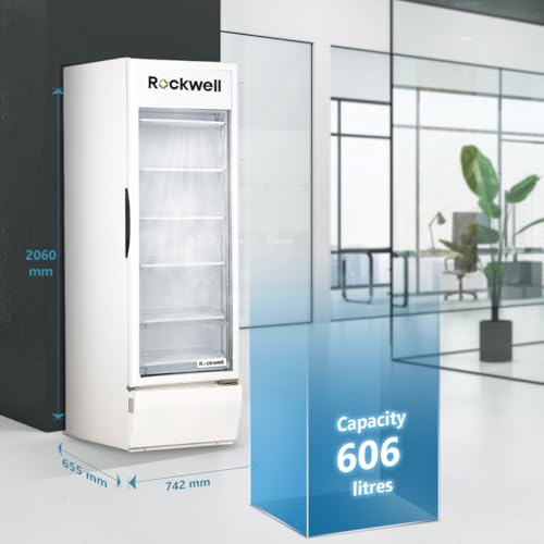 Image of Rockwell RVC700 Visi Cooler, Large Capacity Single Door, Bright LED Interior, Fast Even Cooling for Heavy-Use Stores, Power-Saving System, 4-Year Warranty