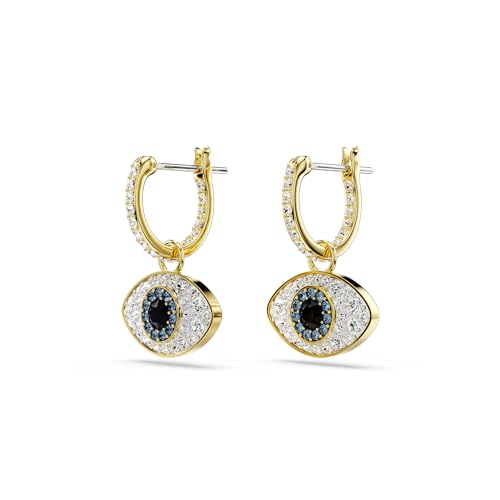 Swarovski Symbolica Drop Earrings, Evil Eye, Blue, Gold-Tone Finished3