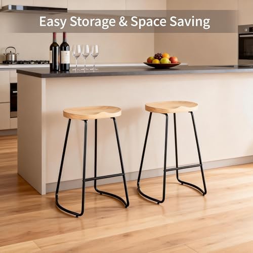 Saddle Seat Bar Stools (Set of 4)