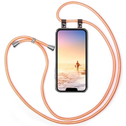 Moex Handyhülle Mit Kette Für IPhone 16 Pro – Abnehmbares Umhängeband, 155 Cm Lang, Transparente Hülle Mit Schutzrand