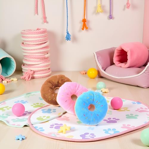 Juguete mordible donut multicolor para perros y gatos miniatura 5