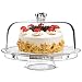 Tebery 6-in-1 Acrylic Cake Stand Cake Plate With 12"Dome Multi-Function Serving Platter, Salad & Punch Bowl