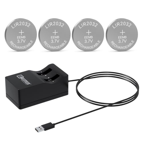 EEMB LIR2032H Recargable Cargador de batería con batería de botón de Iones de Litio 4pcs 3,7v 70mah para la Llave de Control Remoto del Coche Fob Watch