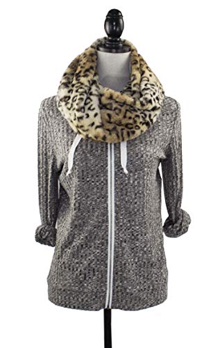 stylesilove Women Winter Elegant Faux Fur Leopard Print Infinity Tube Scarf Neck Warmer4