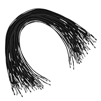Elastische Widerhaken Cord, 50Stück Elastische Kordeln mit Metall Widerhaken Verschluss Schwarze Stretch Runde Schnur Weiche Dehnbare Kordel für Masken, DIY Partyhüte, Menüs, Buchbinden, Geschenktüten