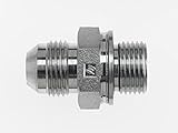 Brennan Industries 7001-06-18 Steel Straight Conversion Adapter Fitting, 9/16'-18 Male JIC x M18 x 1.5 MMORR