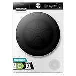 Hisense DH7S107BW Asciugatrice Pompa di Calore con AI, Condensatore Autopulente, Refresh Vapore, Ion Tech, 10kg Classe C, Display TFT a colori, Smart e Connect Life, Oblò Doppia Porta