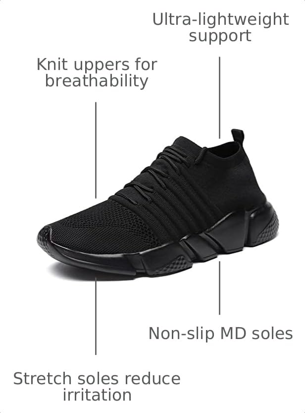Image of GSLMOLN Mens Womens Fashion Sneakers Unisex Slip on Ultra-Sock Knit Soft Sole Breathable Lightweight Casual Walking Shoes