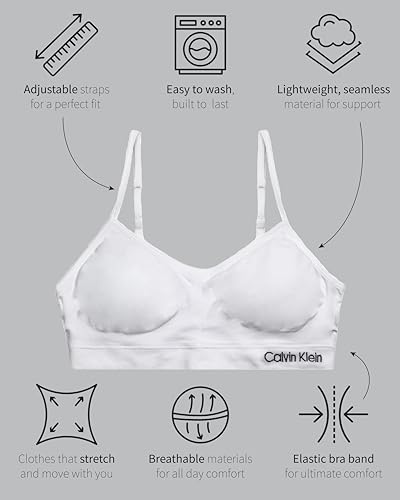 Calvin Klein Girls Seamless Rouched Bralette 2-Pack