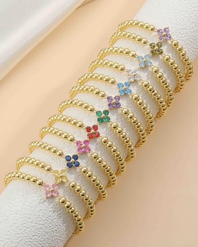 ZHESHY Birthstone Gold Bracelets for Women Trendy Clover Charm Bracelets - image 7
