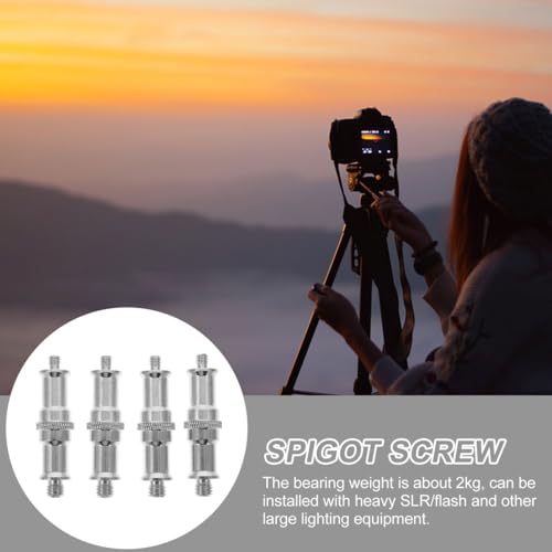Image of 4Pcs 1 /4 to 3 /8 Screw Adapter for Camera Lighting Equipment