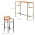 YITAHOME 5-Piece Patio Conversation Set, Outdoor Wicker Furniture Set w/Chairs and Plastic Wood Tabletop for Dining, Outdoor Bar, Patios, Backyard, Gardens and Balcony, Light Brown