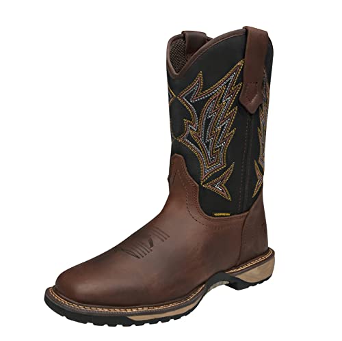 CEBU Men's WPSQR Waterproof Steel Toe Boots - Brown 11 US