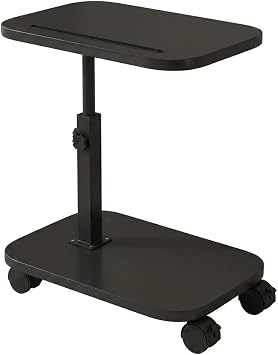 C Table End Table Adjustable Height, 360Swivel TV Tray Table Couch Tables C Shaped Side Tables Living Room and Bedroom for Sofa, Bed,Chair Black