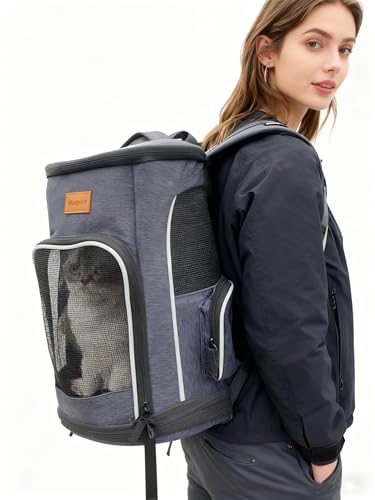 Morpilot Sac à Dos pour Chat et Petit Chien - 7 kg - Pliable - avec Laisse de sécurité intérieure et Coque
