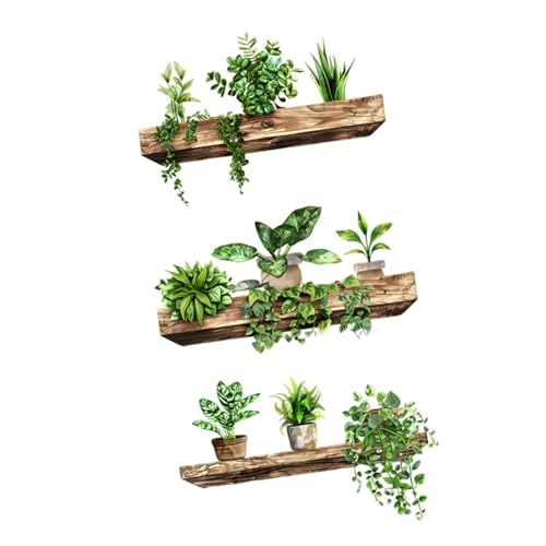 Ioensy Stickers Muraux 3D Plantes en Pot, Autocollants Mural Décoratif Grand Format, Déco Murale Amovible sans Traces pour Salon, Chambre, Bureau,...