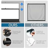 SUPER DEAL 84'' Projector Screen with Stand,Portable Indoor Outdoor Projector Screen 16: 9 4K HD Wrinkle-Free Foldable Movie Screen with Carry Bag for Backyard — image 3