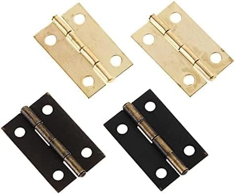 10Pcs Antique Bronze Gold Furniture Cabinet Drawer Door Butt Hinge Decorative for Jewelry Box with Screws 24 * 16mm Hinges (Color : Bronze)