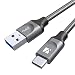 Produktbild IVANKY USB C Kabel - 1M - USB Typ C Ladekabel (USB 3.0) - USB C Ladekabel - geeignet für Samsung Galaxy S8, HTC 10 Nexus 5 X / 6p, OnePlus 2, Nokia N1 Tablet und mehr - Grau
