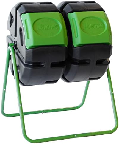 FCMP Outdoor HOTFROG 37-Gallon Dual-Chamber Tumbling Composter, B...
