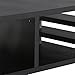 YAHEETECH Modern Black Wood Coffee Table Iron Tube Legs Multi Tier Design with Storage Shelf Living Room Furniture