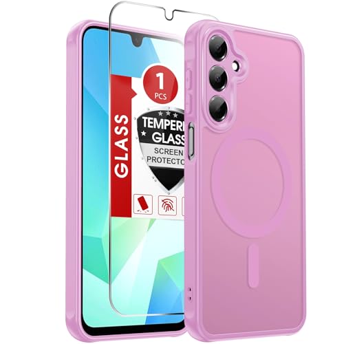 LeYi Compatible for Samsung Galaxy A16-5G Phone Case: Samsung A16 5G Case [Magnet Fit] with Screen Protector, Matte Translucent Soft-Touch Skin & Full Body Protection for Cell Phone A 16 Cover, Pink by LeYi - Used condition - US$6.41