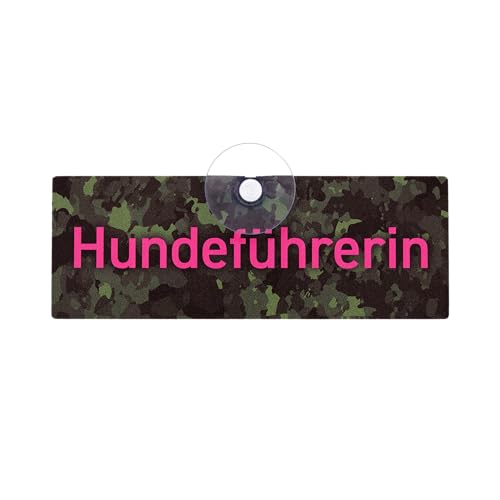 Autoschild - Jagdschild mit Saugnapf "Jagdhund im Einsatz" aus Aluminiumverbundmaterial,