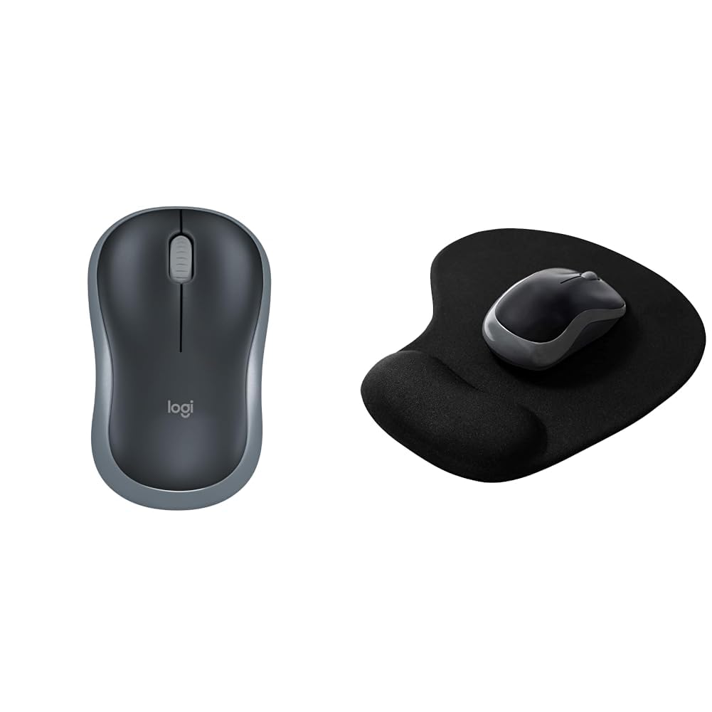 Logitech Combo M186 Wireless Mouse, 2.4GHz with USB Mini Receiver, 12-Month Battery Life, 1000 DPI Optical Tracking, Ambidextrous, Compatible with PC, Mac, Laptop with Sounce Ergonomic Mouse Pad-image-42