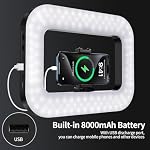 yAyusi Cell Phone Light for Video Recording, Handheld Phone Stabilizer with Light, 8000mAh LED Selfie Phone Ring Light with Phone Holder, Smartphone Video Rig for Camera, Action Camera, Vlog, TikTok