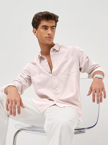 Image of Urbano Fashion Men's Cotton Full Sleeve Regular Fit Casual Striped Shirt