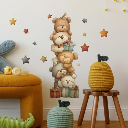 Vinilo decorativo Achang oso acuarela para pared miniatura 5