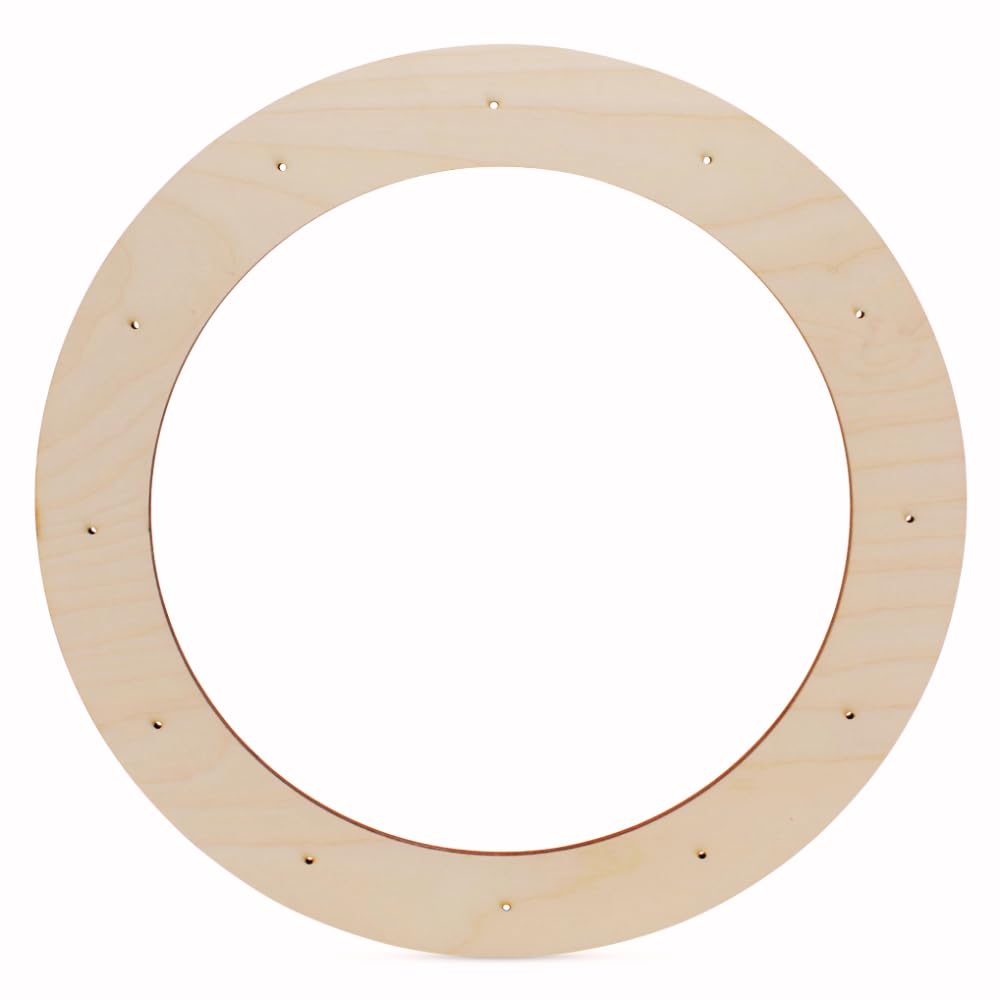 Woodpeckers Extra-Large Wreath Frame 18-Inch Diameter, Pack of 1 Wood Forms, Rings for Crafts & Door With Lights