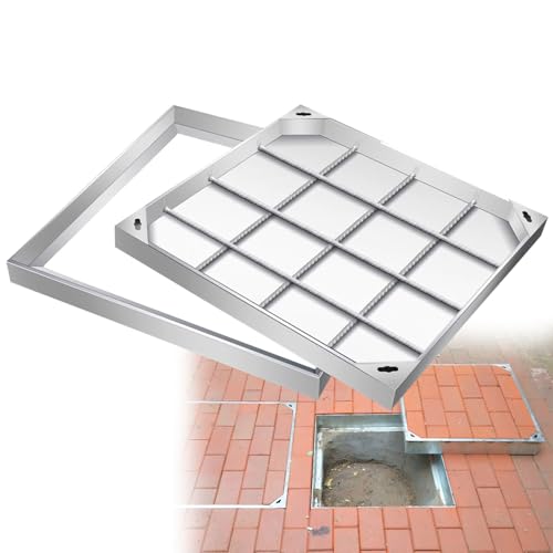Couvercle de trou d'homme en acier durable 80x80 cm à structure renforcée - 2