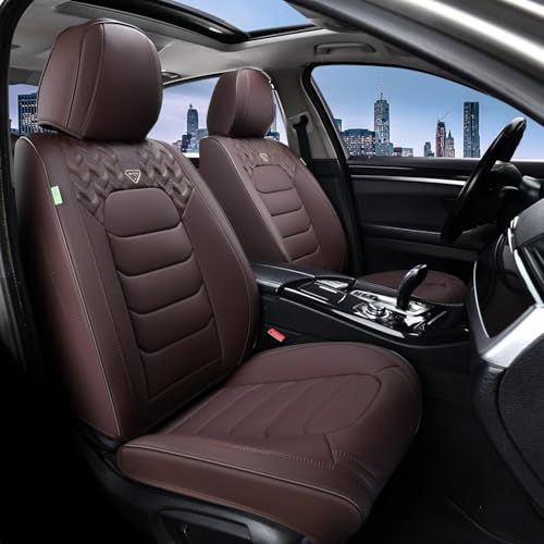 Image of FLORICH Seat Covers Full Set, Leather Seat Cover, Front and Rear Seat Covers 5 Seats, Waterproof Car Seat Cushion Protector Accessories for Sedan SUV Pick-up Truck(Coffee, Full Set)