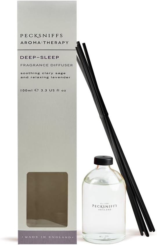 Pecksniffs Difusor de aromaterapia para dormir profundamente, salvia y lavanda calmante  3.4 fl oz, fragancia de larga duración para relajación