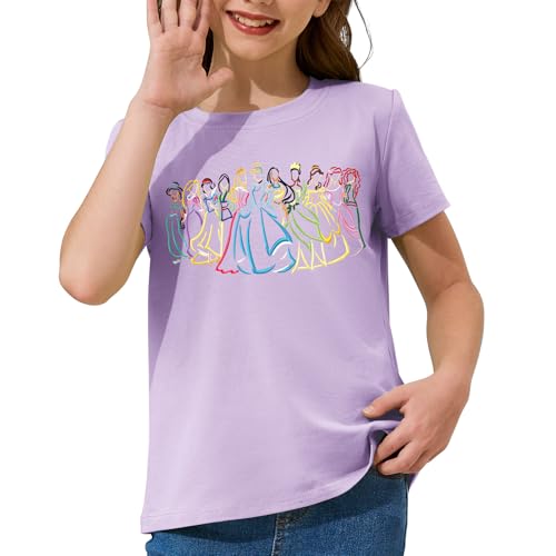 Magical Girls Shirts Magic Princess Bear Animal Friends Tshirts Vacation Trip Soft Tops for Toddlers Kids Cute Tees 3T-12Y4