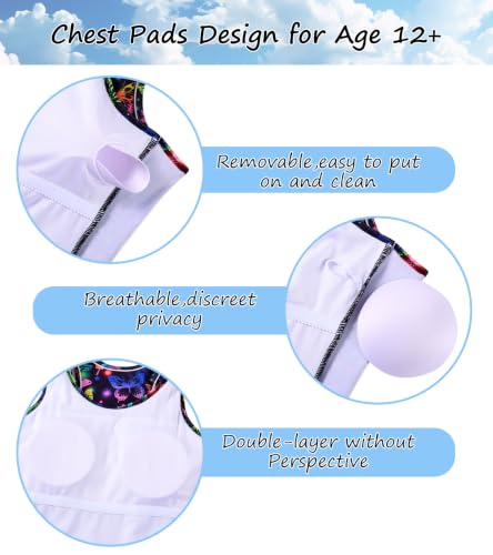 Image of Belovecol Girls Swimsuits 2Pcs Tankini Bathing Suit 4-16Y Bra Pads for 12Y+