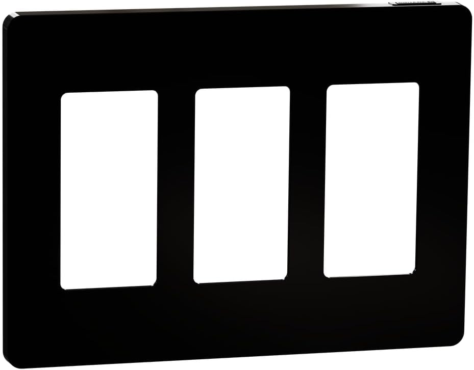 Square D by Schneider Electric Square D X Series Standard Size Screwless Wall Plate for Outlet and Light Switch, 5 Gang, Matte Black