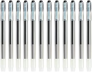 PENCILMARCH Gel Erasable Pens 0.7mm Tips Rub Out Pen Pack of 12 Black Refillable Rollerball Pens for Handwritingfor Students, Kids, and Adults Using in Office, School, and Home