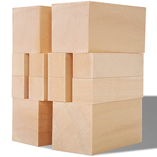 Unfinished Basswood Carving Blocks Kit 12 Pack Rectangular Wooden Blocks 4 x 1 x 1 inch 4 x 2 x 2 inch