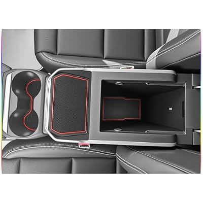 SKTU 2025 2026 Terrain Door Slot Mat for 2025 2026 GMC Terrain Accessories Door Groove Gate Pad 15Pcs Fit 2025 2026 Terrain Door Compartment Cup Center Console Liners 2025 Terrain Floor Liners (Red)