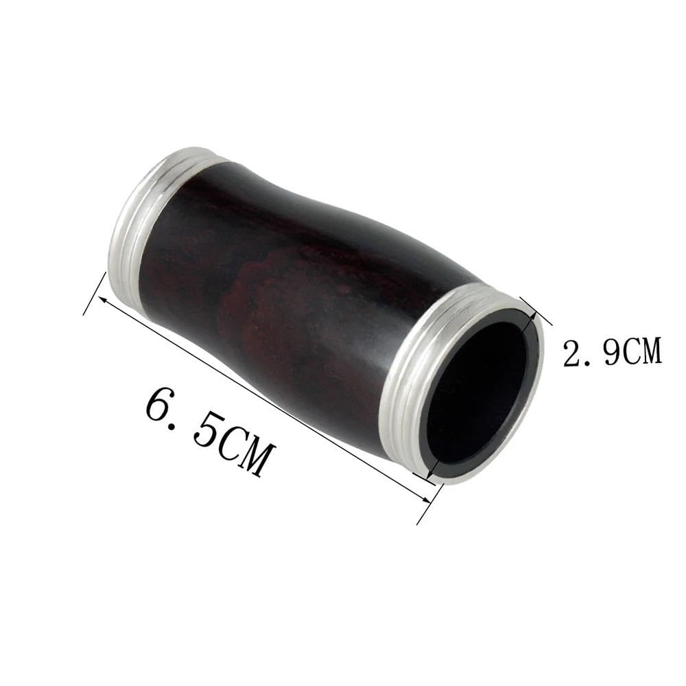 Accesorios para clarinete Tubo De Afinación Para Clarinete, Tubo De Dos Secciones De Ébano, Tubo De Paso Triple Con Borde Plateado, Accesorios Para Instrumentos De Viento De Madera