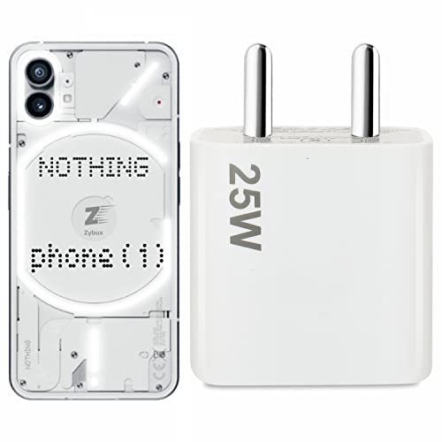 Image of Zybux 25w Nothing Phone Charger Original Adapter (25w Fast Type C Wall Cahrger) Compatible with Nothing Phone 1 Fast Charger Adapter-White