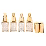 UKCOCO Botellas de Spray de Perfume de Cristal Vacías 12 Ml 4 Piezas Pulverizador Recargable para Viaje y Aromaterapia, Pulverizador de Perfume Portátil para Aceites Estilo Aleatorio